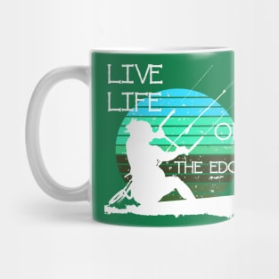 Vintage Sunset Retro Sunrise White Kitesurfer Silhouette 4 Mug